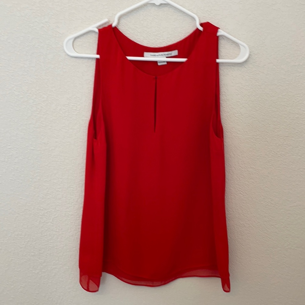 Red silk top